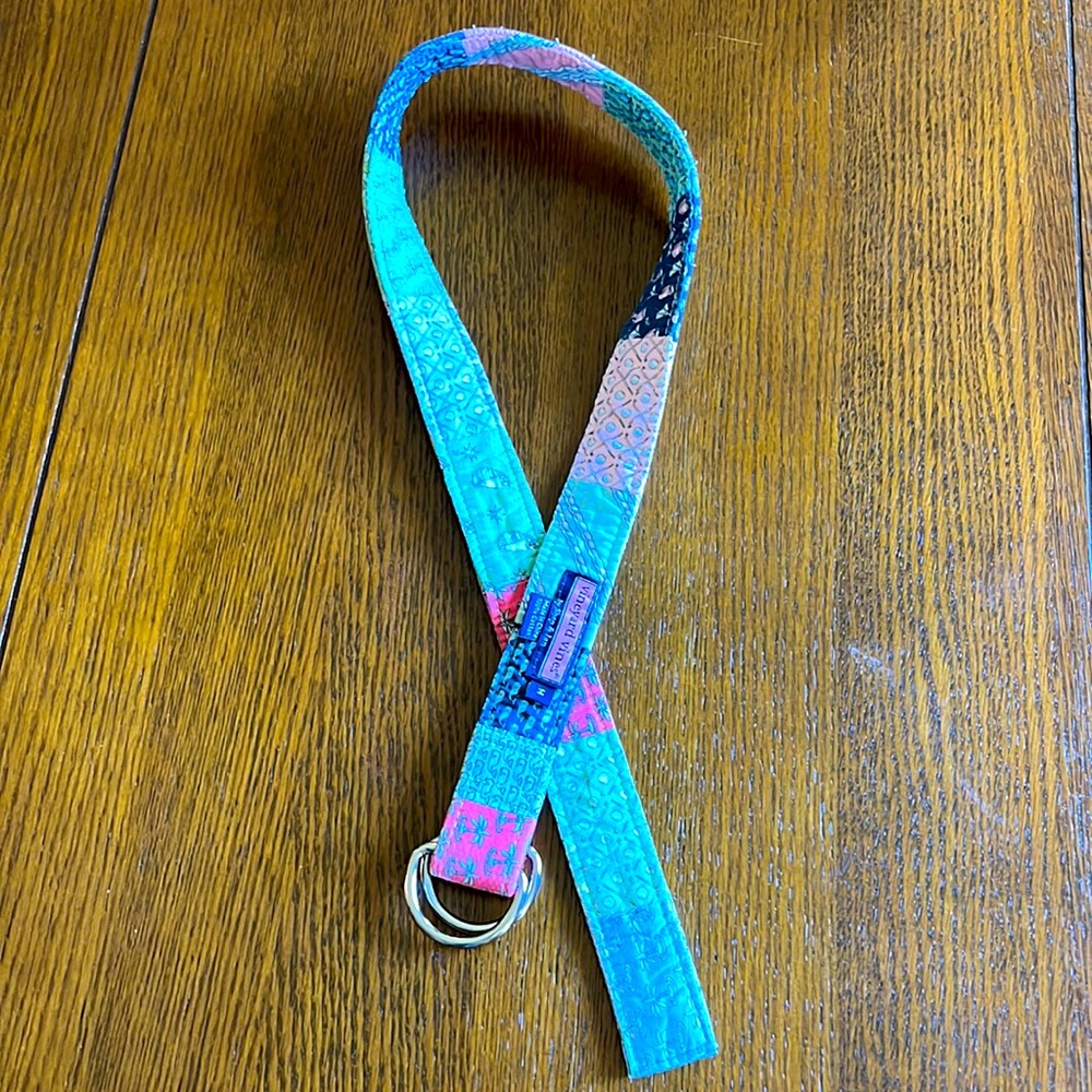 Vineyard Vines Patchwork Fabric Ring Belt-Size Medium